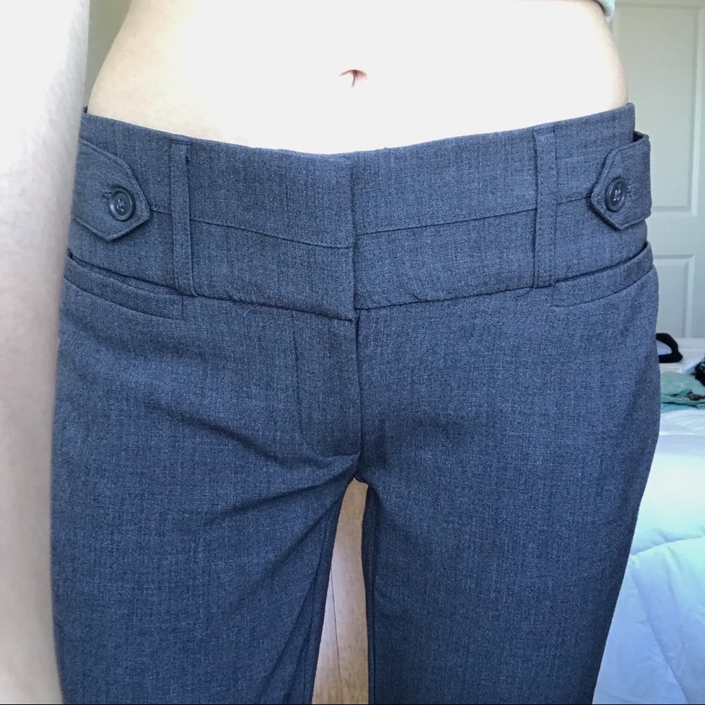 Button-Front Gray Dress Pants